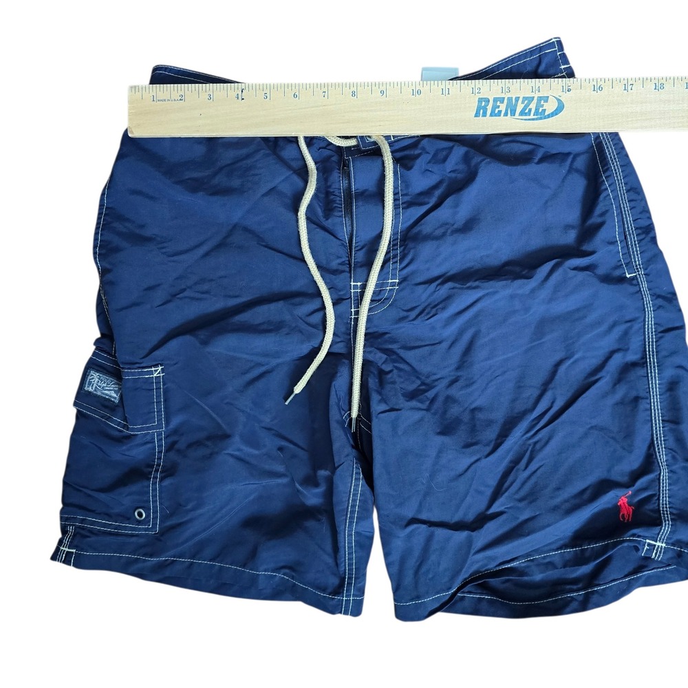 Polo‎ Ralph Lauren Navy Blue Cargo Pocket Swim Trunks Men's Medium - Picture 4 of 10